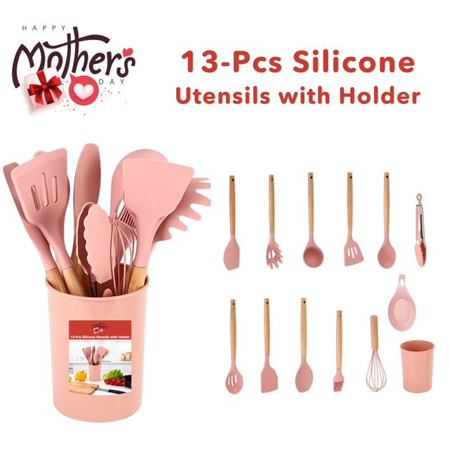 13-pcs Silicone Kitchen Utensils Set with Holder