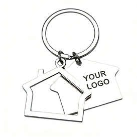 Dual-House Keychain Hollow & Solid House Key Charm