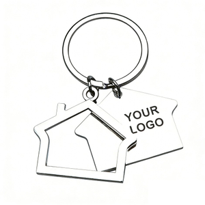 Dual-House Keychain Hollow & Solid House Key Charm