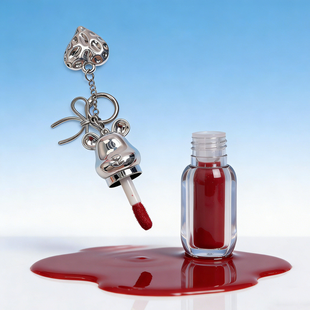 Bear-shaped Lip Gloss Keychain Portable Refillable Lip Gloss Dispenser