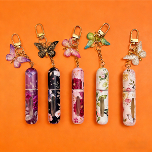 Floral Butterfly Perfume Atomizer Keychain