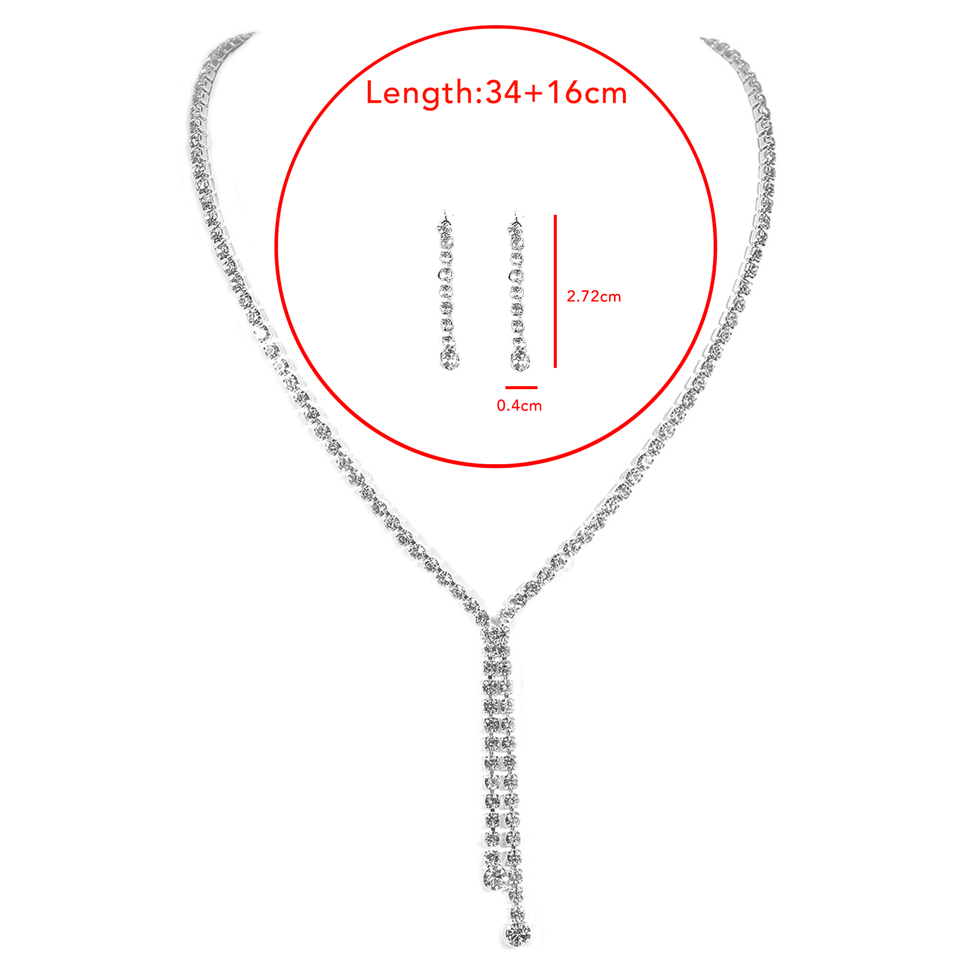 Mother's Day Rhinestone Necklace Earrings Set