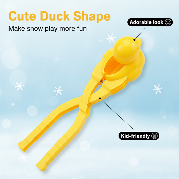 Duck-shaped Snowball Maker PP Plastic Snowball Clip