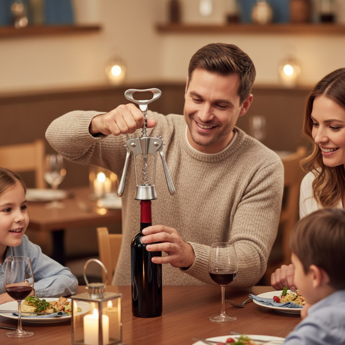 Premium Metal Wine Corkscrew Sharp Spiral Winged Corkscrew