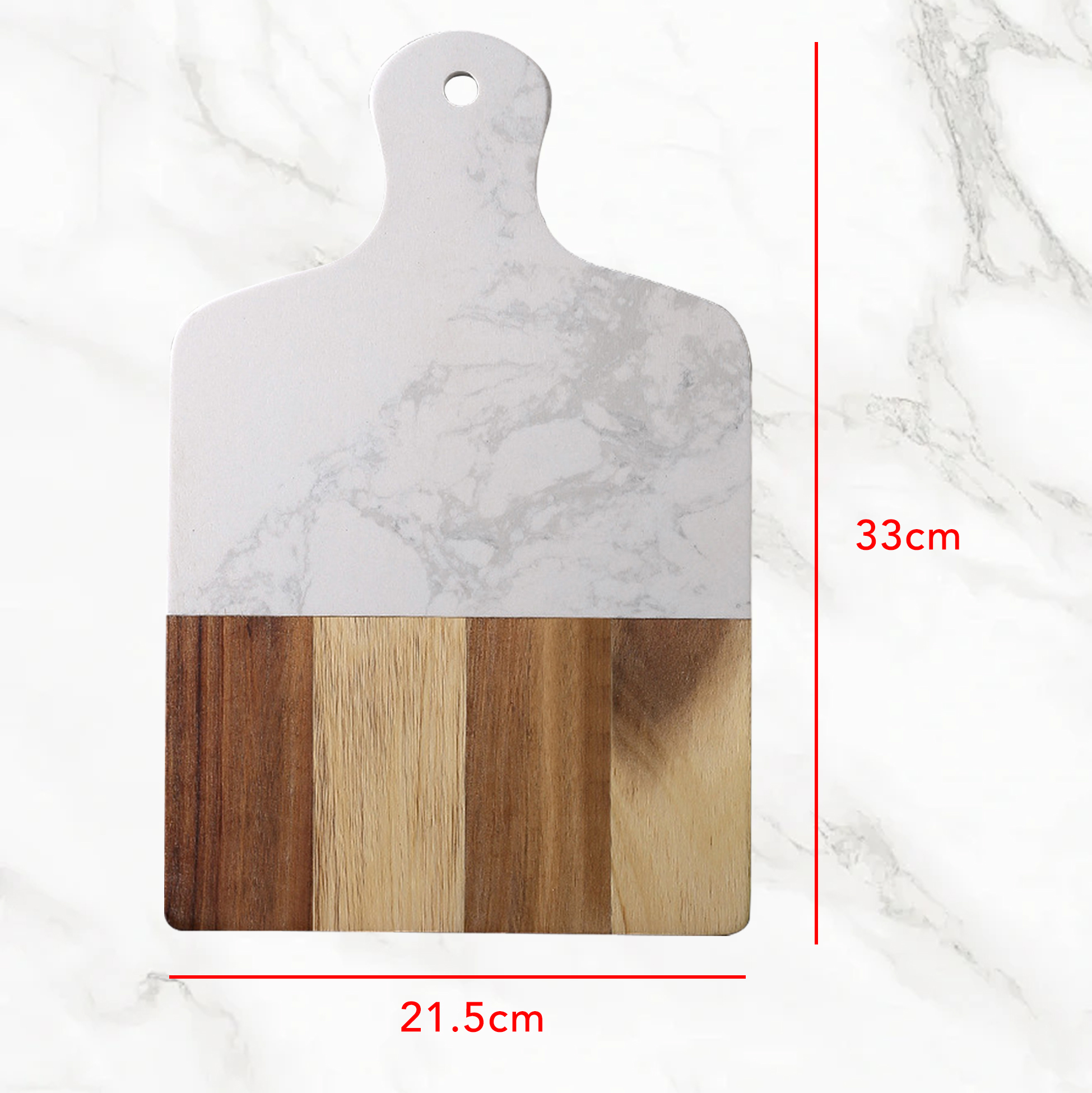 Marble & Wood Dual-material Cutting Board
