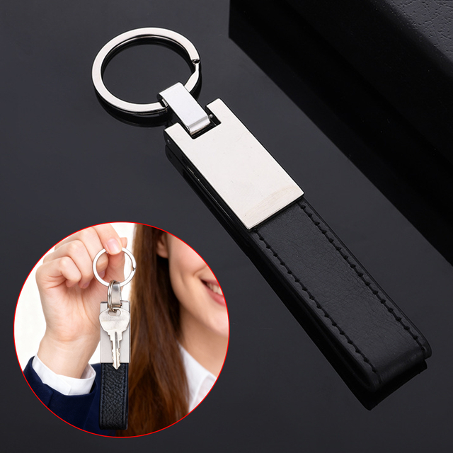 Leather And Metal Keychain Stylish Leather Key Holder