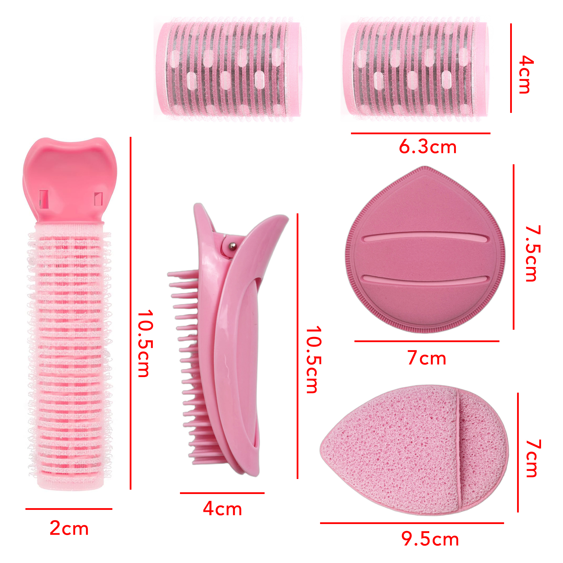 Set of 6 Hair Care & Makeup Sponges