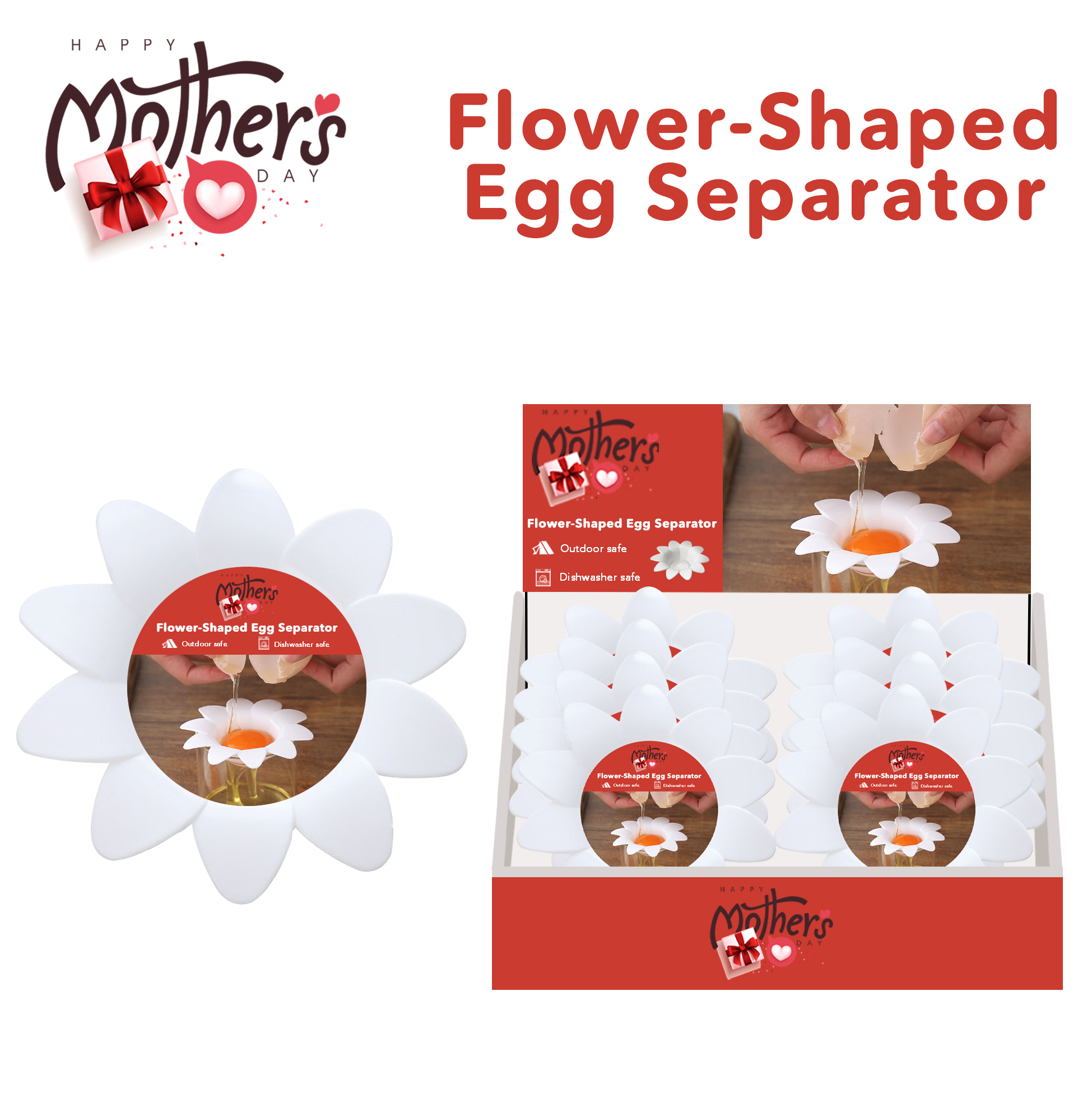 Flower-shaped Egg Separator Reusable Egg Separator Tool