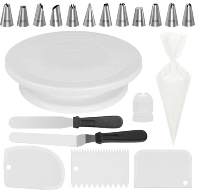 DIY Cake Decoration Set - Piping Bags, Nozzles, And Icing Scrapers