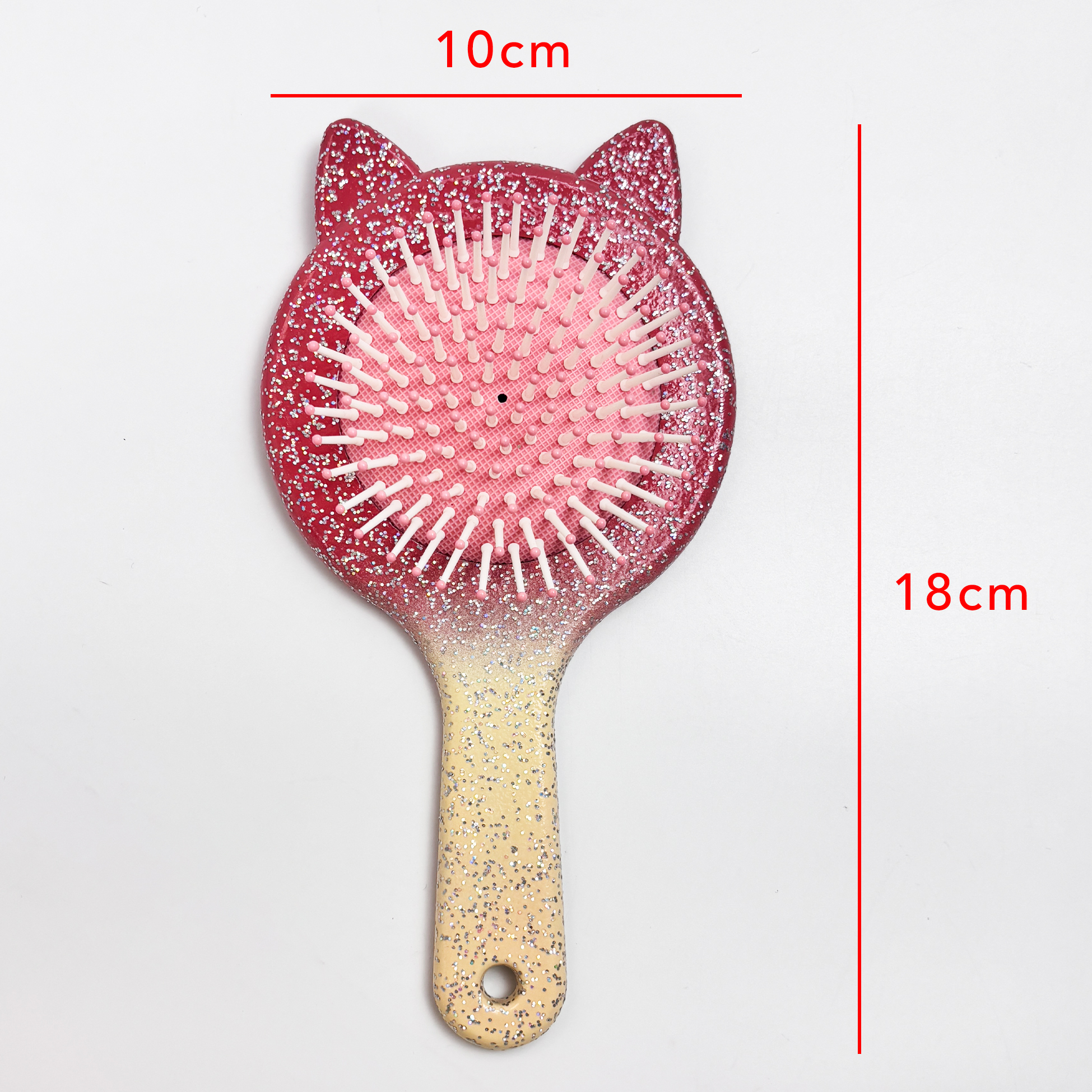 Glitter Gradient Cat Ear Hair Brush
