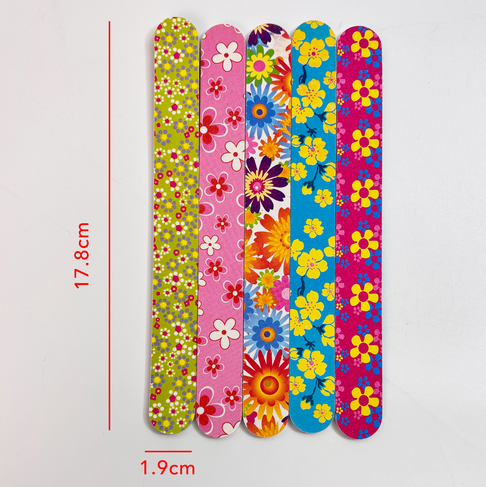 Set of 5 Colorful Floral Nail File
