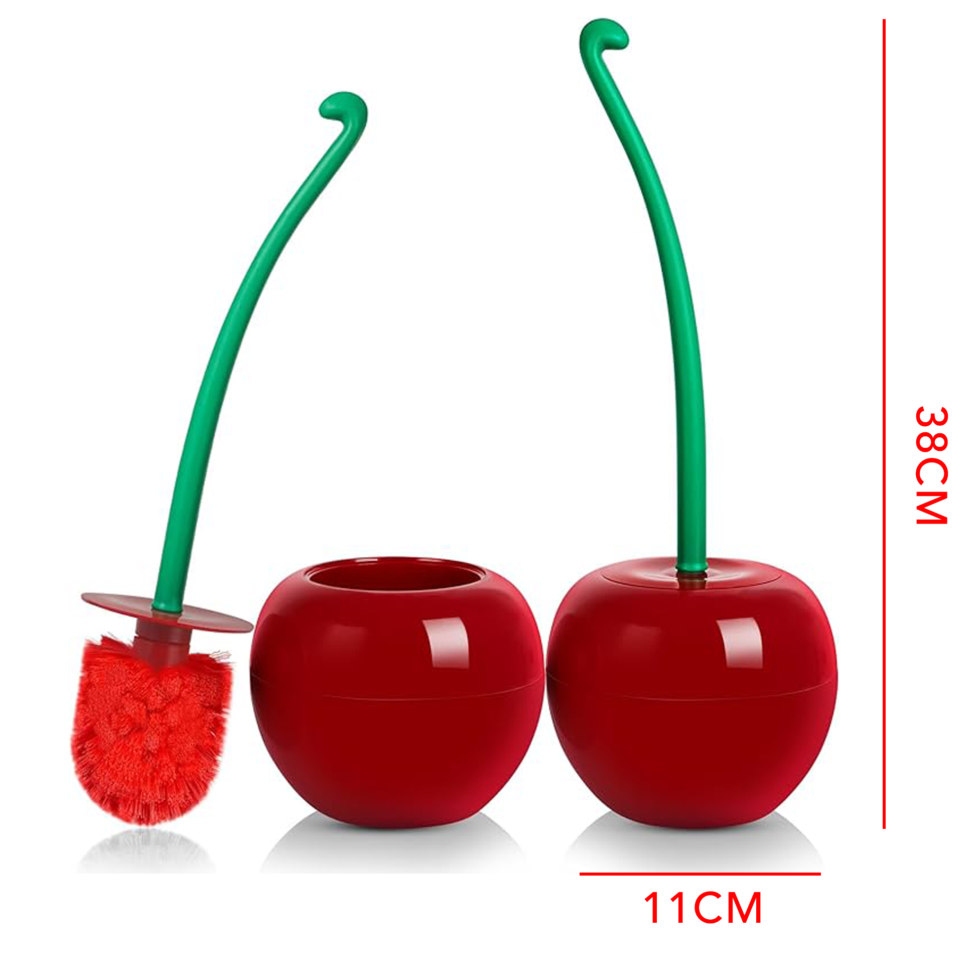 Cute Cherry Toilet Brush with Holder