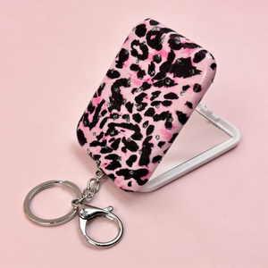 Glitter Pink Leopard Compact Mirror