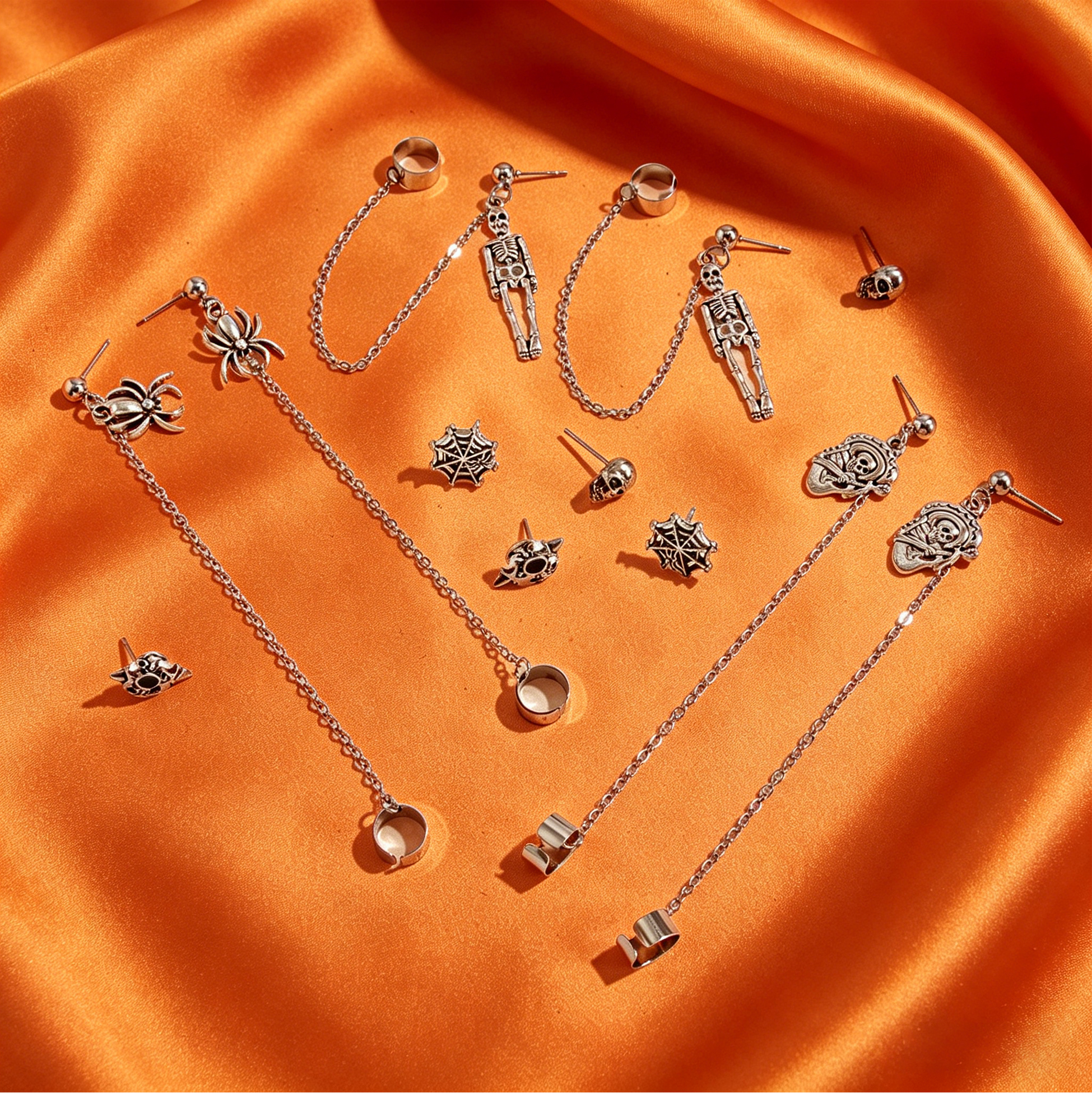 6 Pairs Halloween Gothic Earrings Set for Women