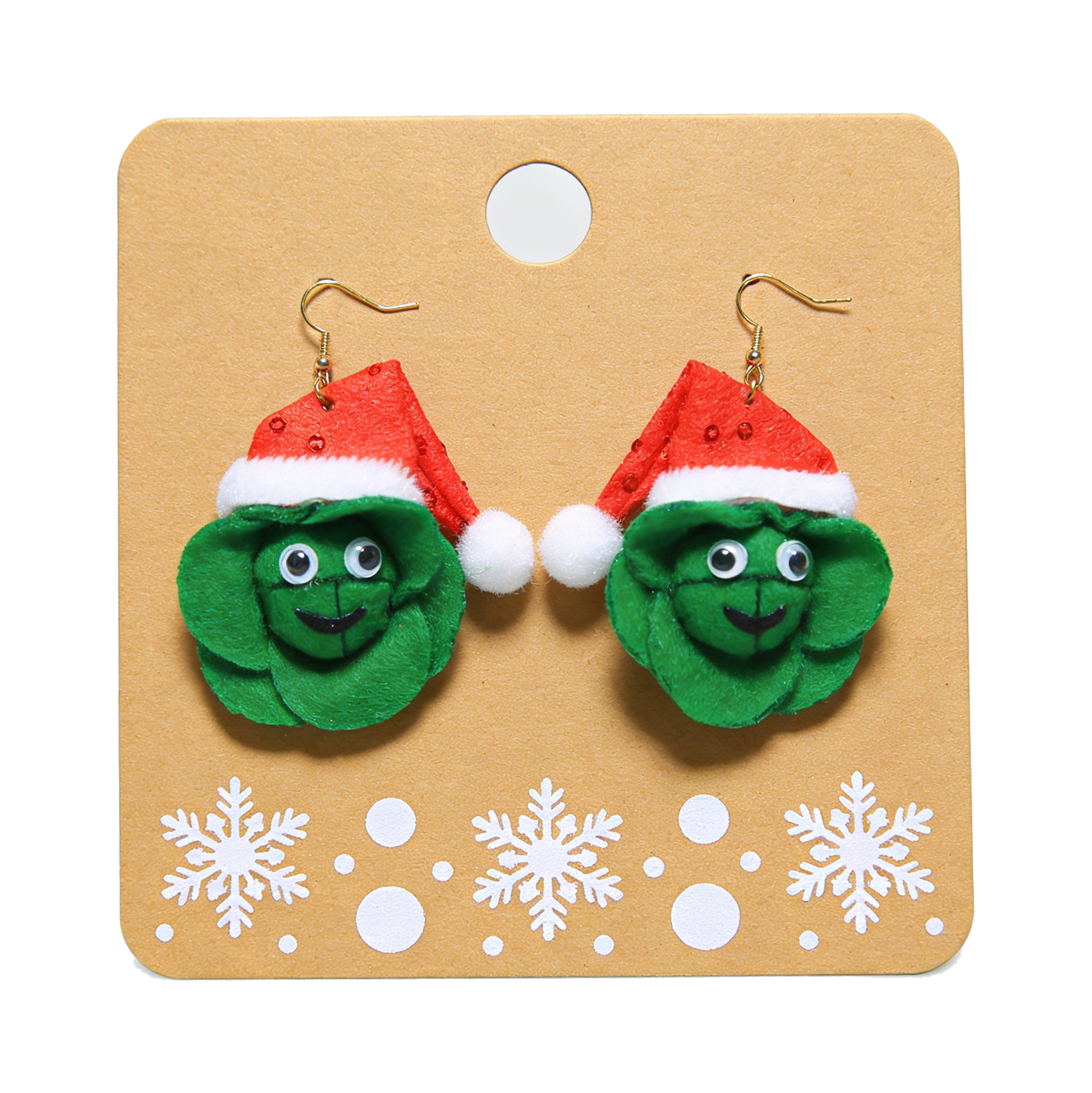 Christmas Brussel Sprout Dangle Earrings