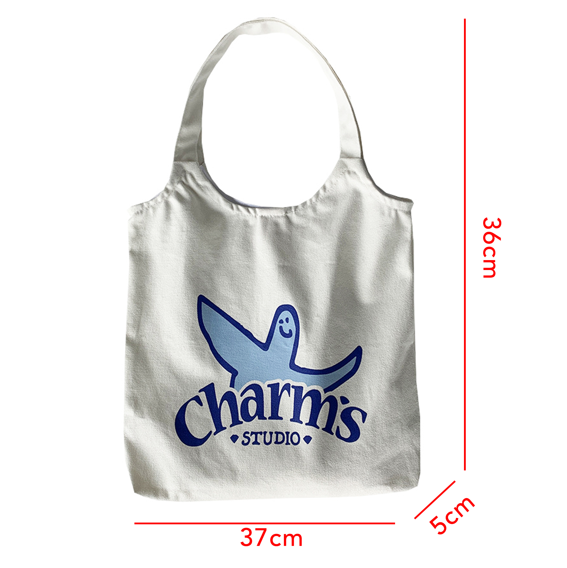 Cute Printed Canvas Tote Bag, Casual Large Capacity Shoulder Bag