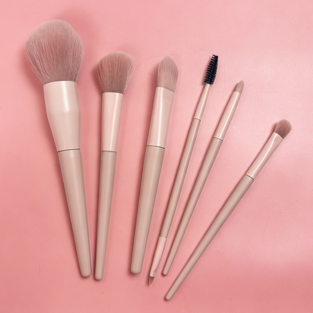 6-Piece Blush Pink Makeup Brush Set