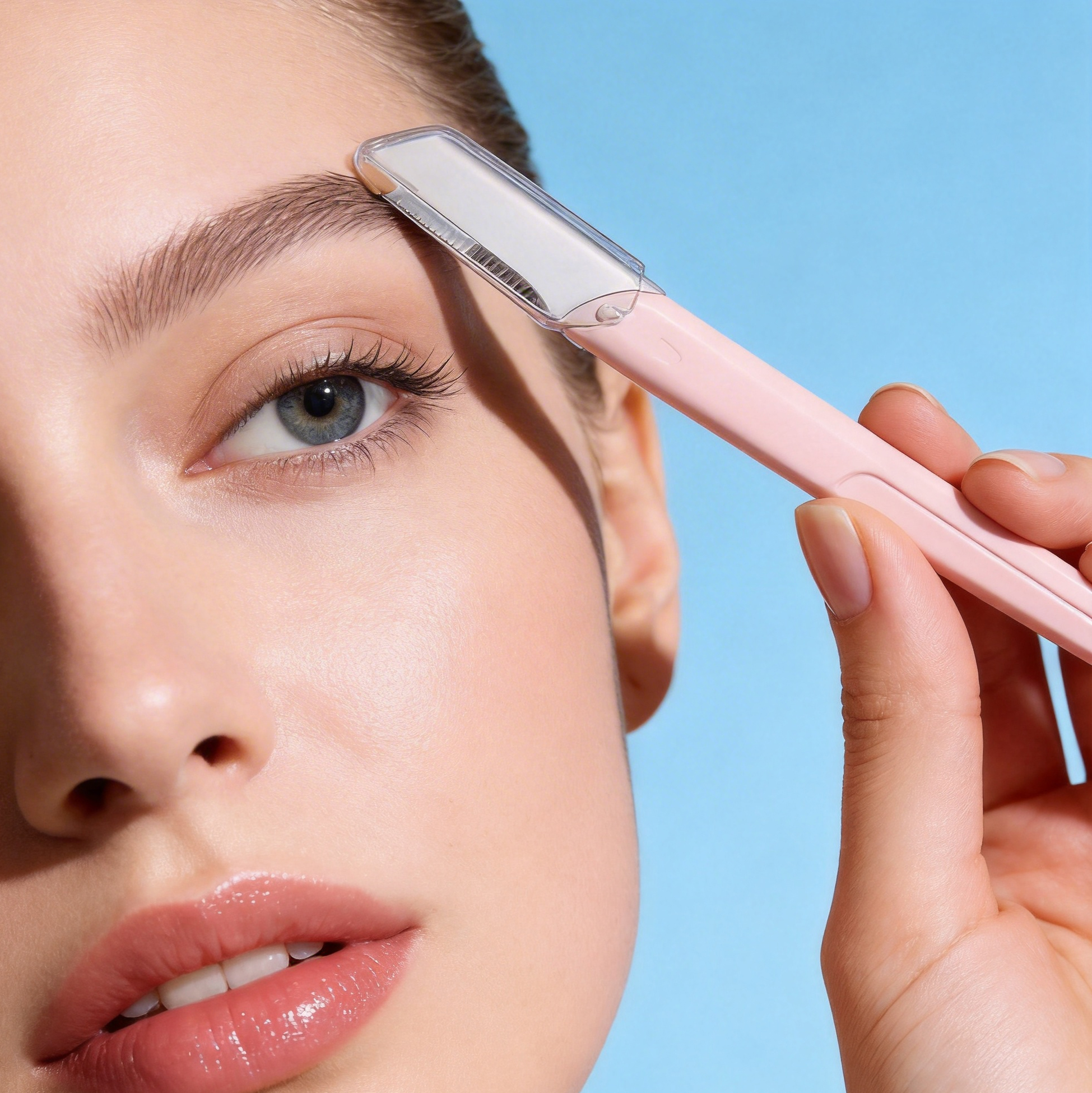 Sleek Flat Handle Eyebrow Razor for Women