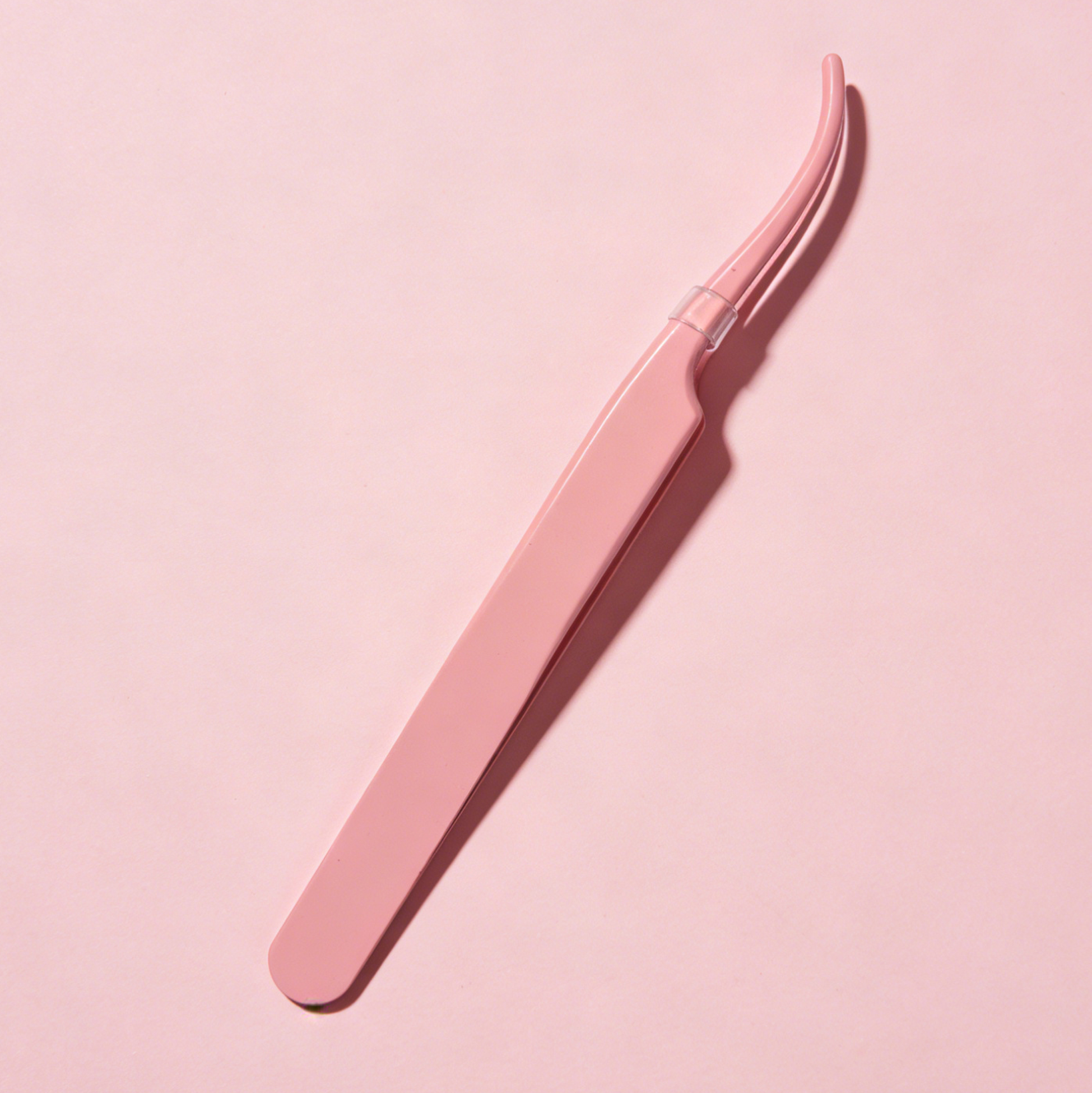 Pink Curved Tip Eyelash Tweezer