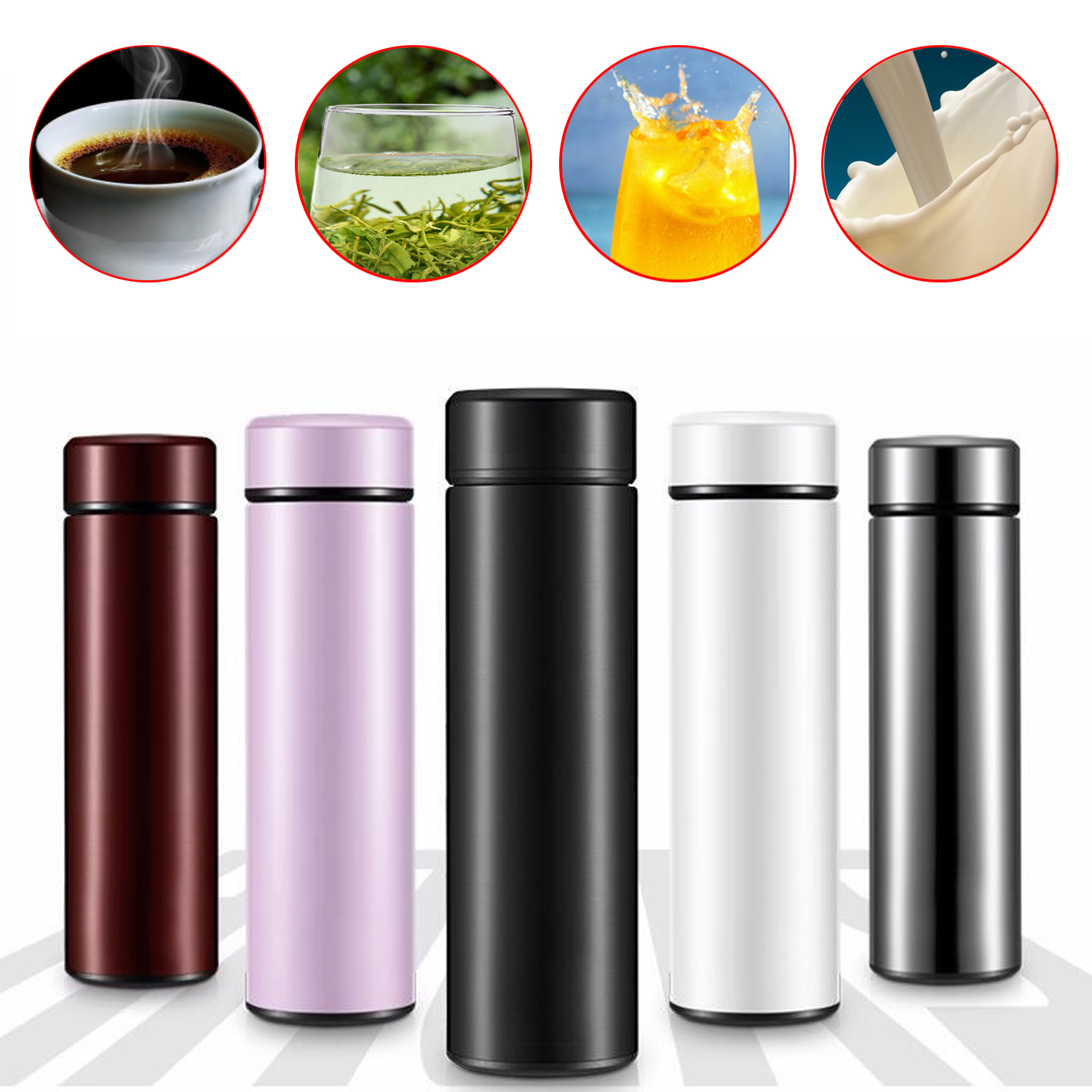  500ml Smart Water Bottle with LED Temperature Display 304 Stainless Steel for Hot And Cold Drinks
