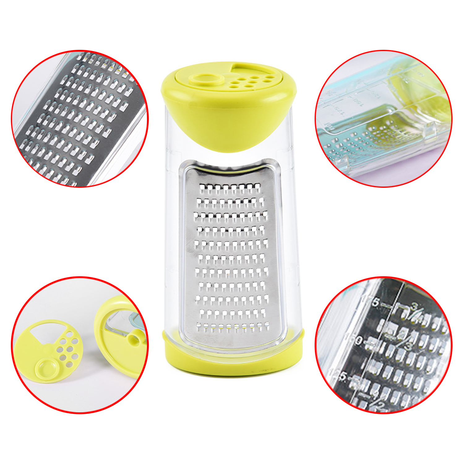 Wholesale Multi Purpose Grater ABS Stainless Steel Cheese Grater & Lemon Zester Grater Slicer with Protect Cover