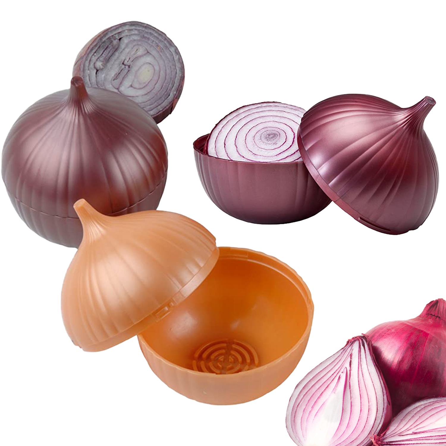 Onion Preservation Fresh Box High Quality PP Onion Sealed Box Plastic Fresh Bowl Food-Storage-Boxes Onion-Shape