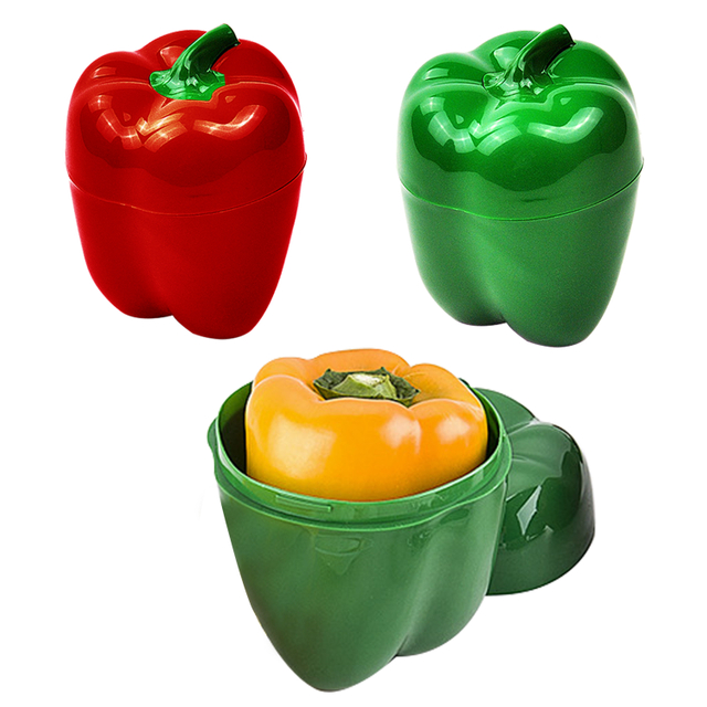 Vegetable Shaped Storage Container Green Pepper Keep Fresh