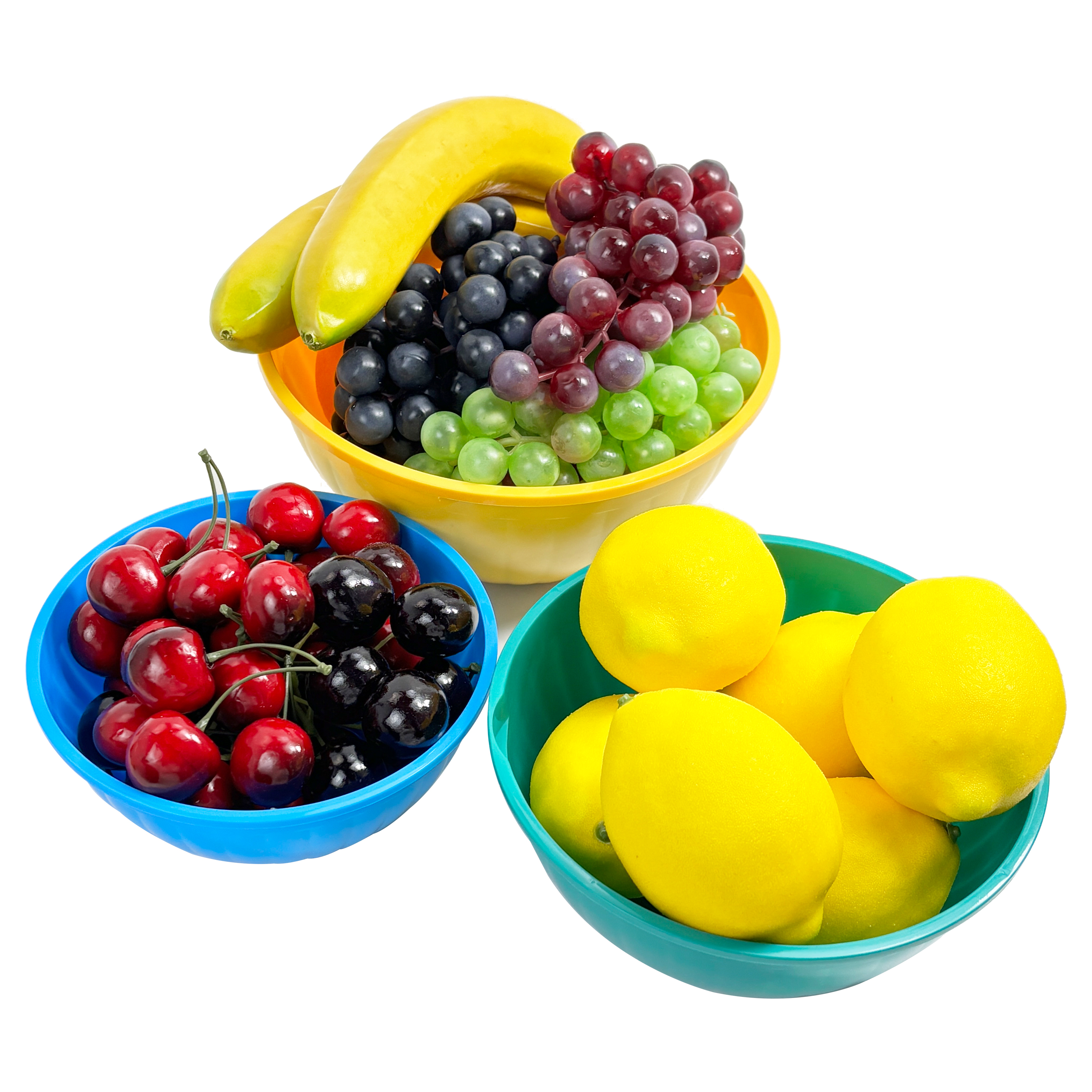 7-Piece Colorful Plastic Mixing Bowls Set