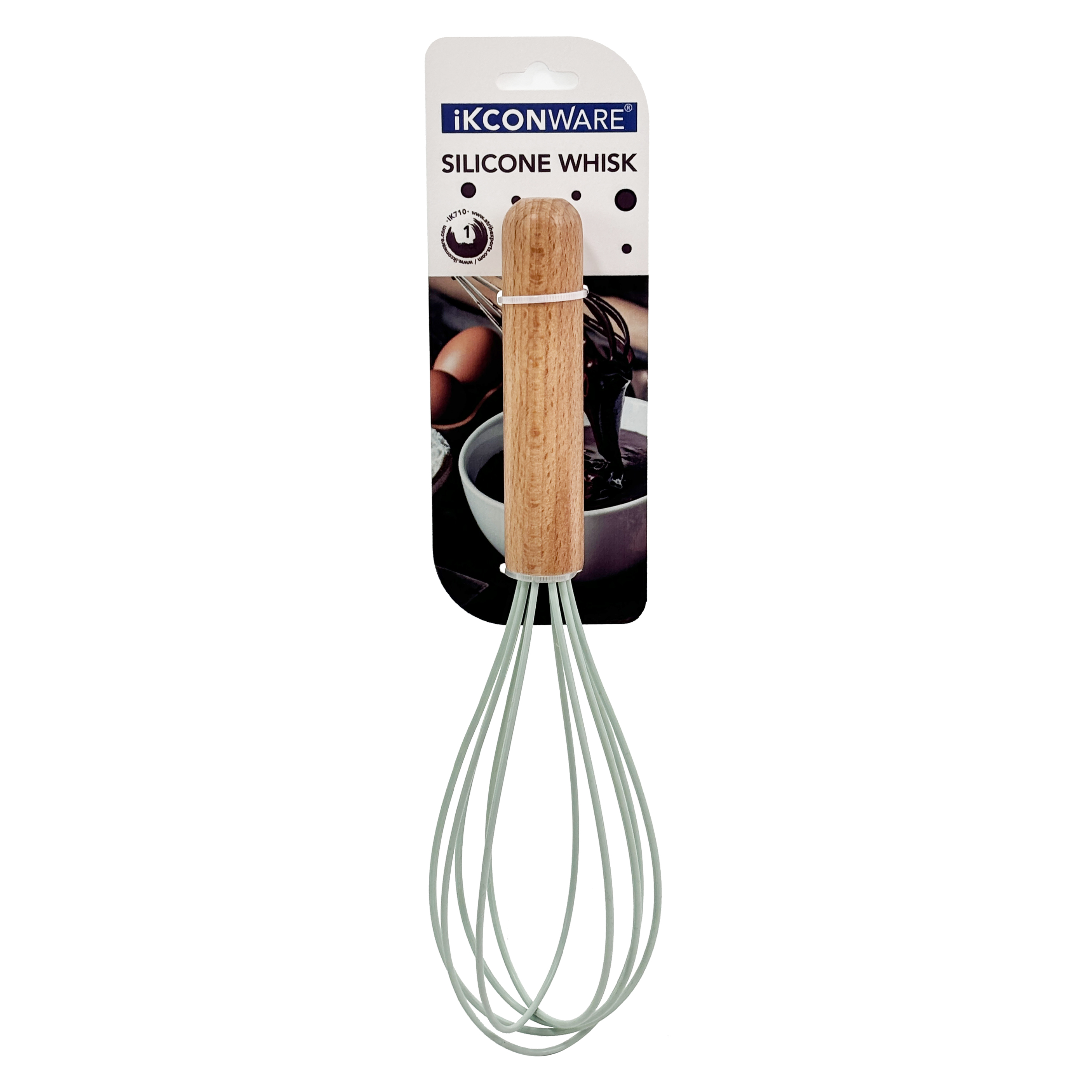 Wooden Handle Silicone Whisk