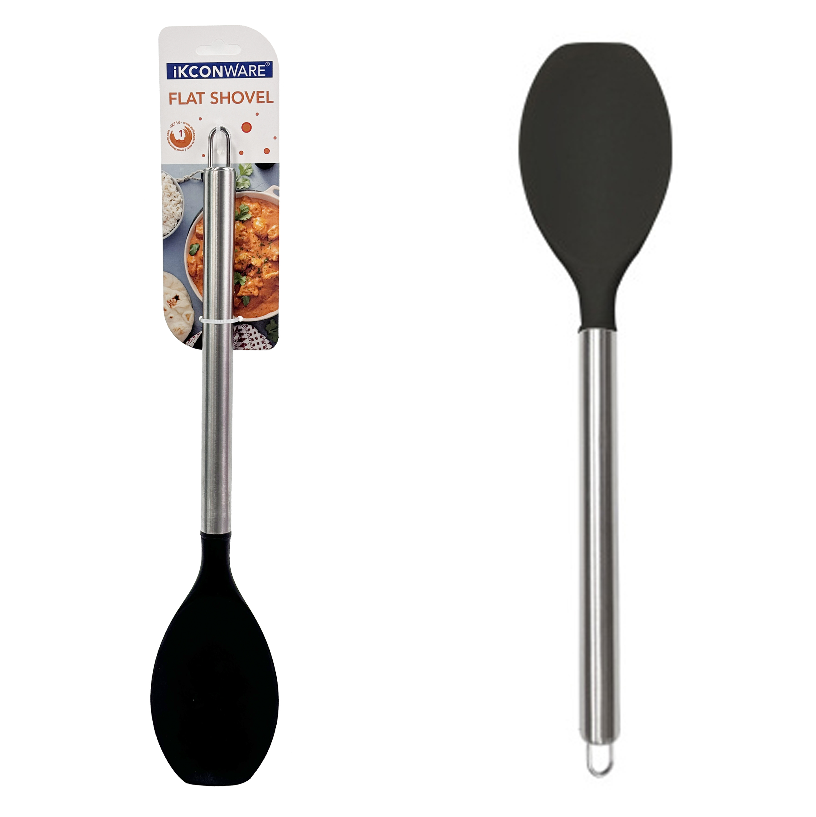 Stainless Steel Handle Silicone Flat Spoon