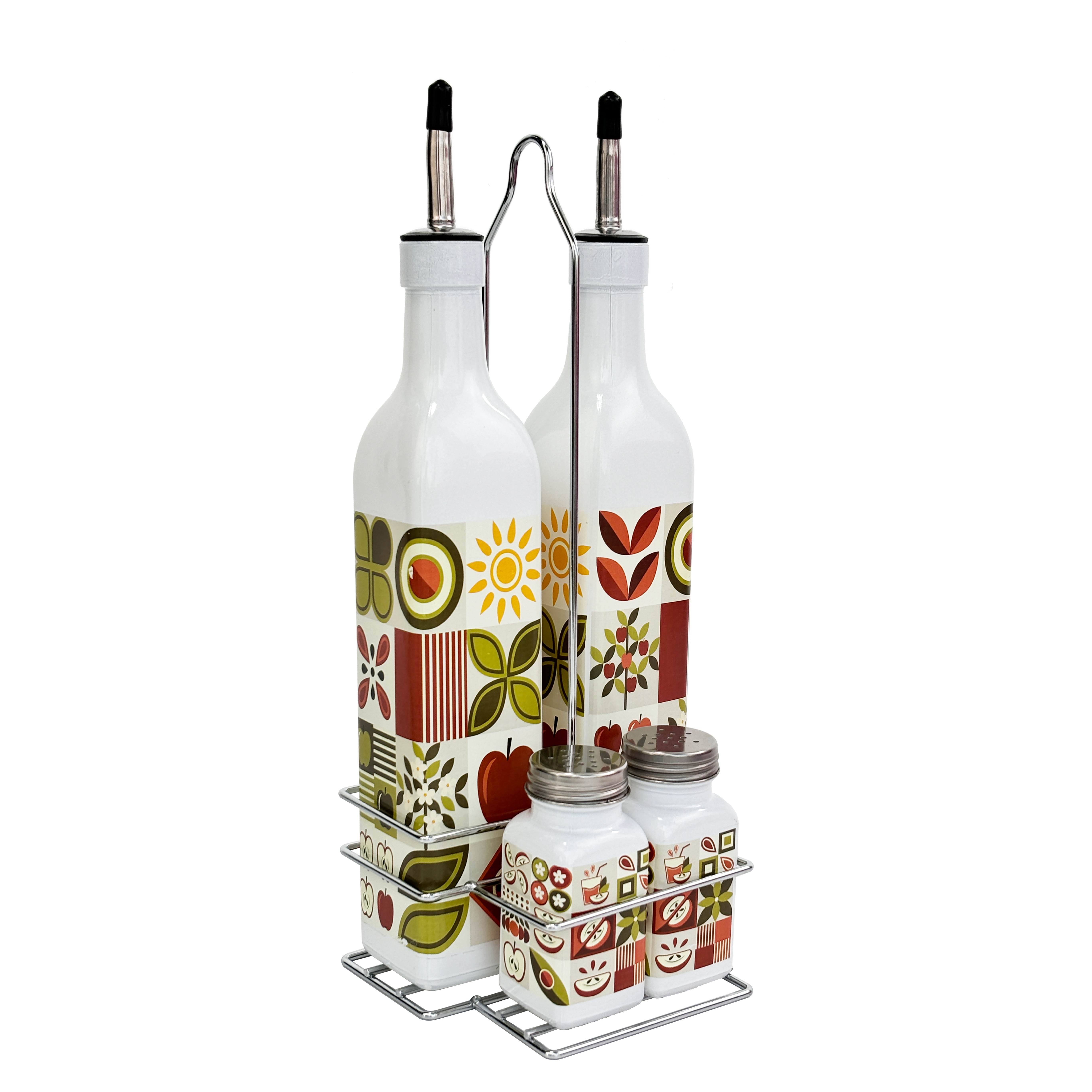 Elegant Glass Oil & Vinegar Cruet Set