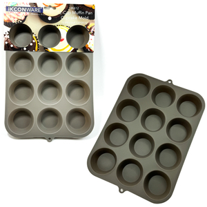 35x24cm 12-Cup Silicone Muffin Mold - Non-Stick Silicone Baking Pan for Mini Cakes, Muffins, And Cupcakes