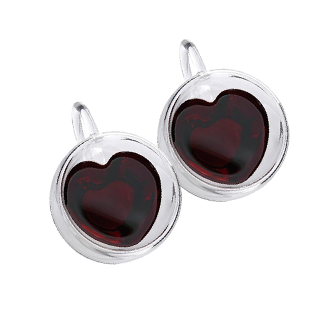 260ml Double-Wall Heart-themed Glass Coffee Mugs