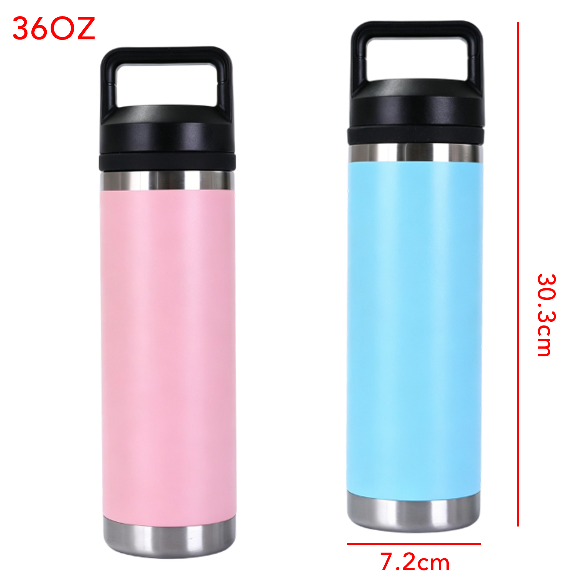 36oz Stainless Steel Water Bottle with Handle