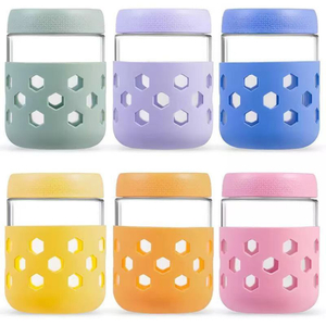 16oz Glass Overnight Oats Jars with Leakproof Lids And Silicone Sleeves, Airtight Food Storage Containers