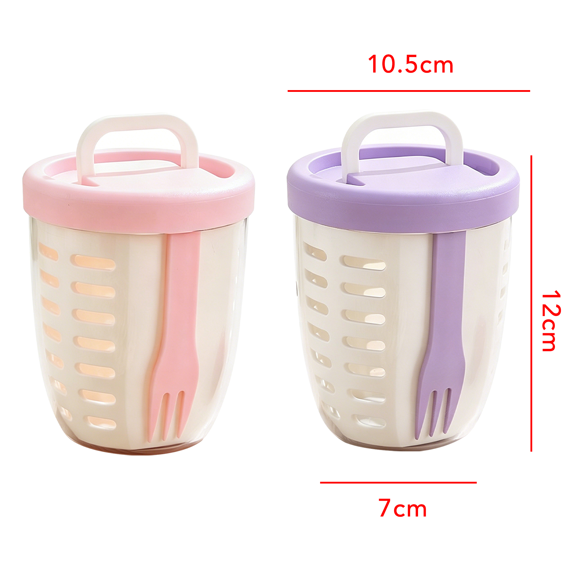 Salad Container with Colander & Fork, Leak-Proof Portable Salad Bowl