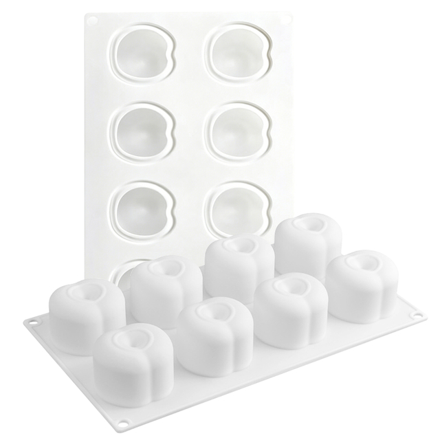 8 Cavity Cherry Shaped Silicone Mold, Food Grade Nonstick Baking Tray