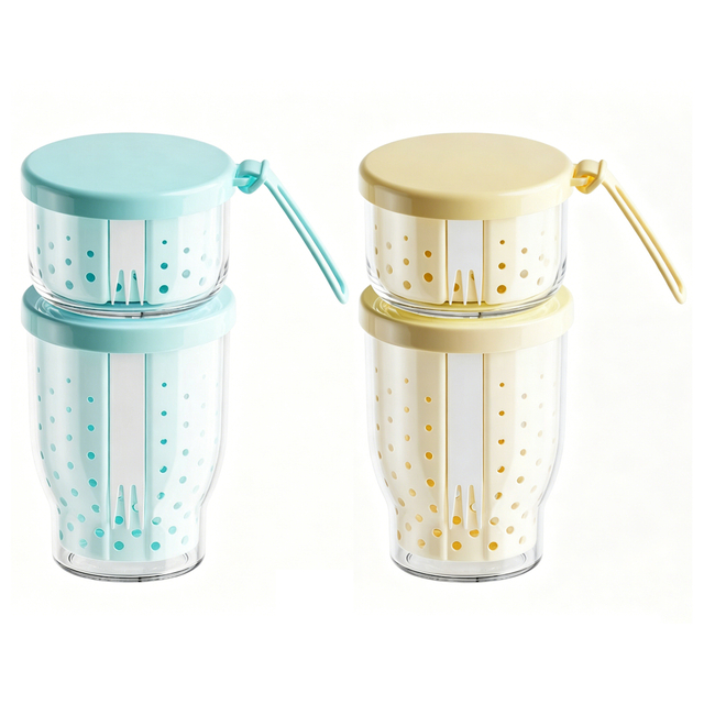 Set of 2 Salad & Fruit Containers with Colander & Fork, Leak-Proof BPA-Free Lunch Boxes