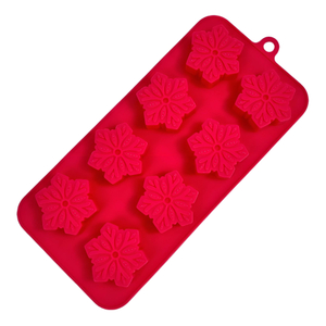 Red Snowflake - shaped Silicone Baking Mold
