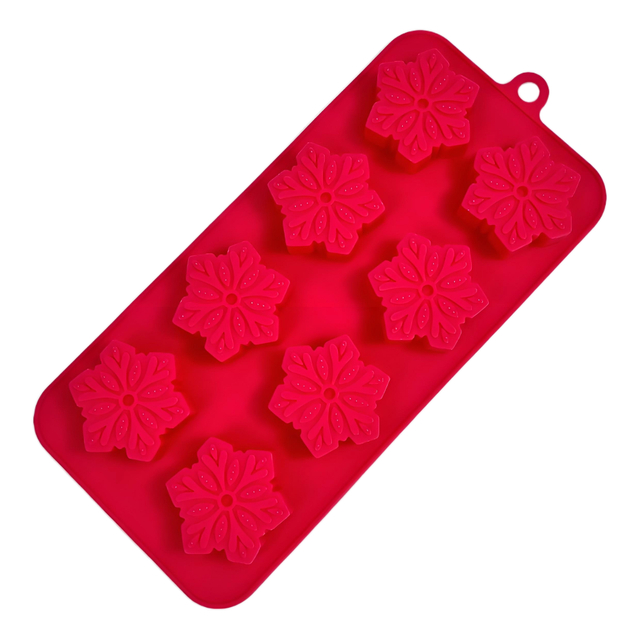Red Snowflake - shaped Silicone Baking Mold