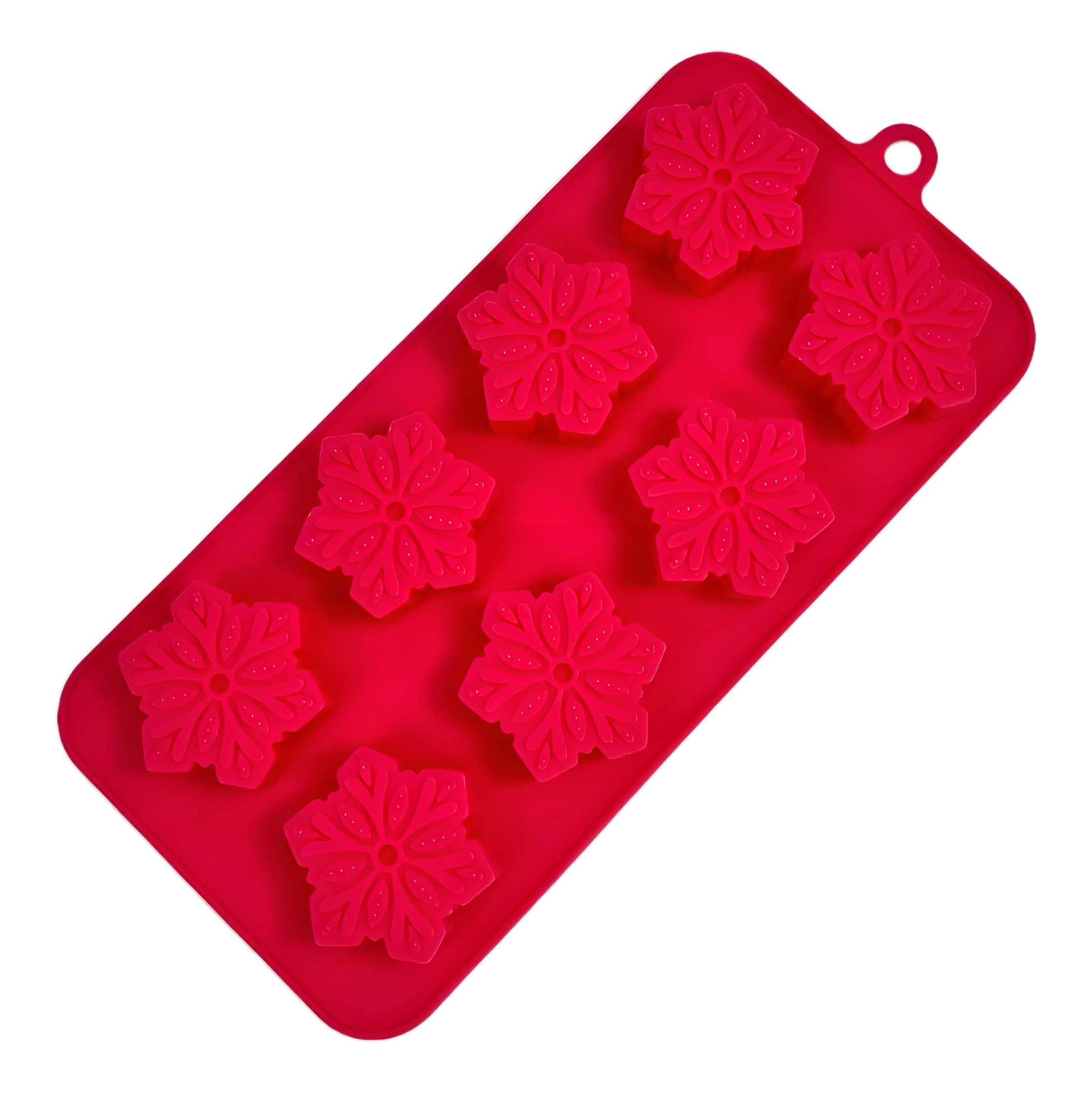 Red Snowflake - shaped Silicone Baking Mold