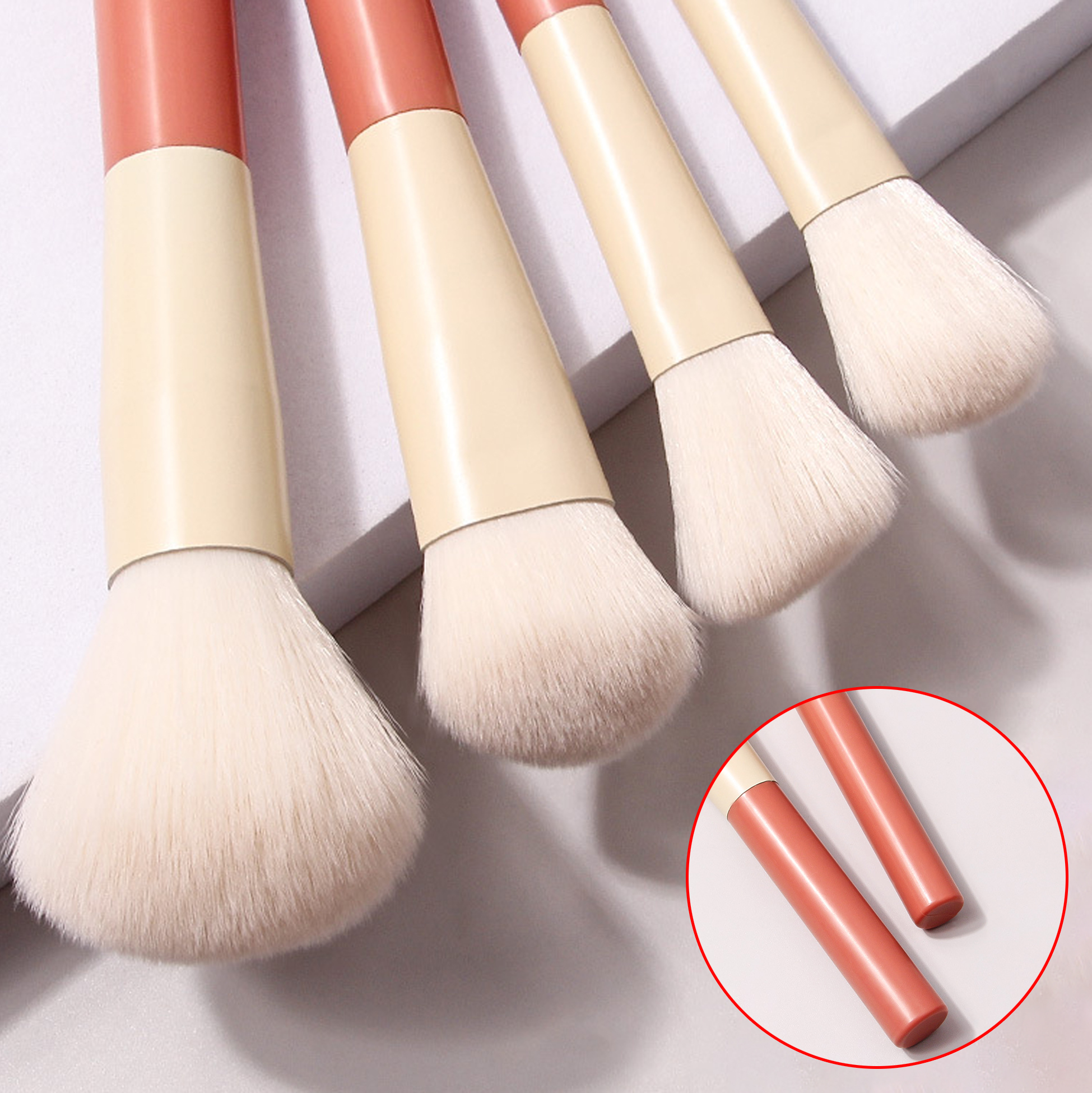 12 Piece Makeup Brush Set with Pink Handles