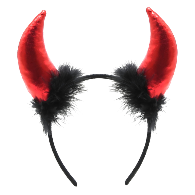 Devil Horns Headband with Furry Base