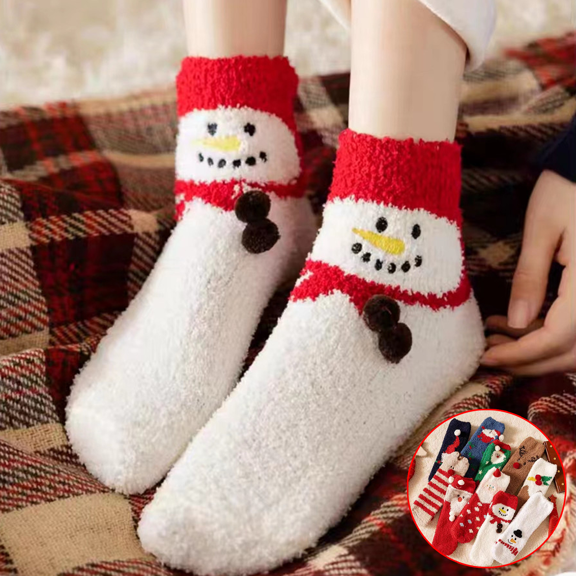 Christmas Themed Fuzzy Socks
