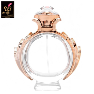 80ml Rose Gold Trimmed Round Glass Perfume Bottle