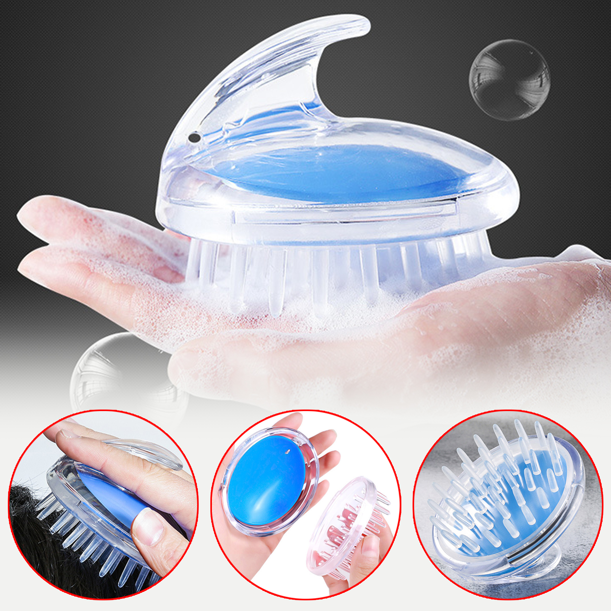 Ergonomic Silicone Scalp Shampoo Brush