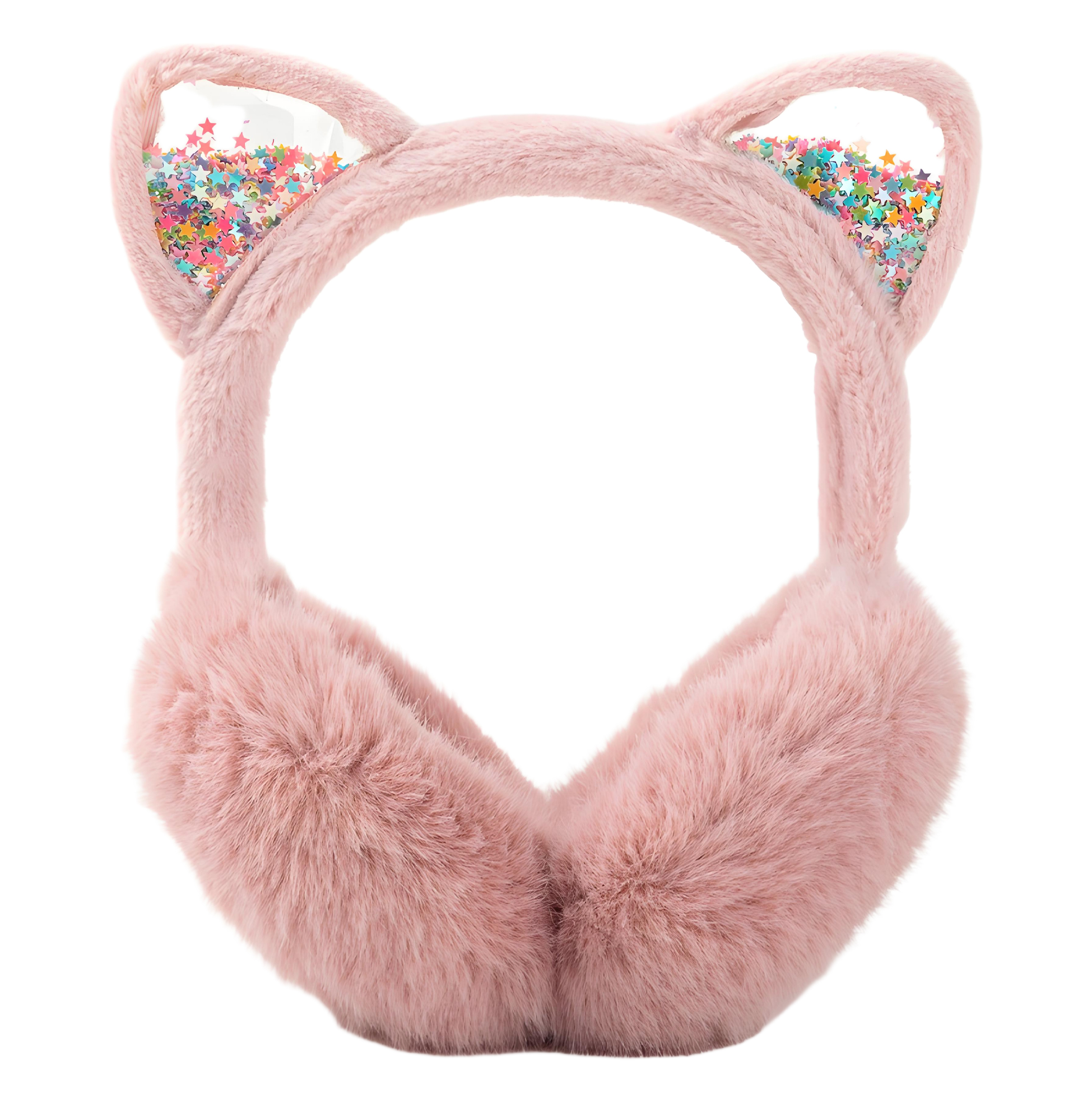 Cute Cat Ear Earmuffs with Glitter