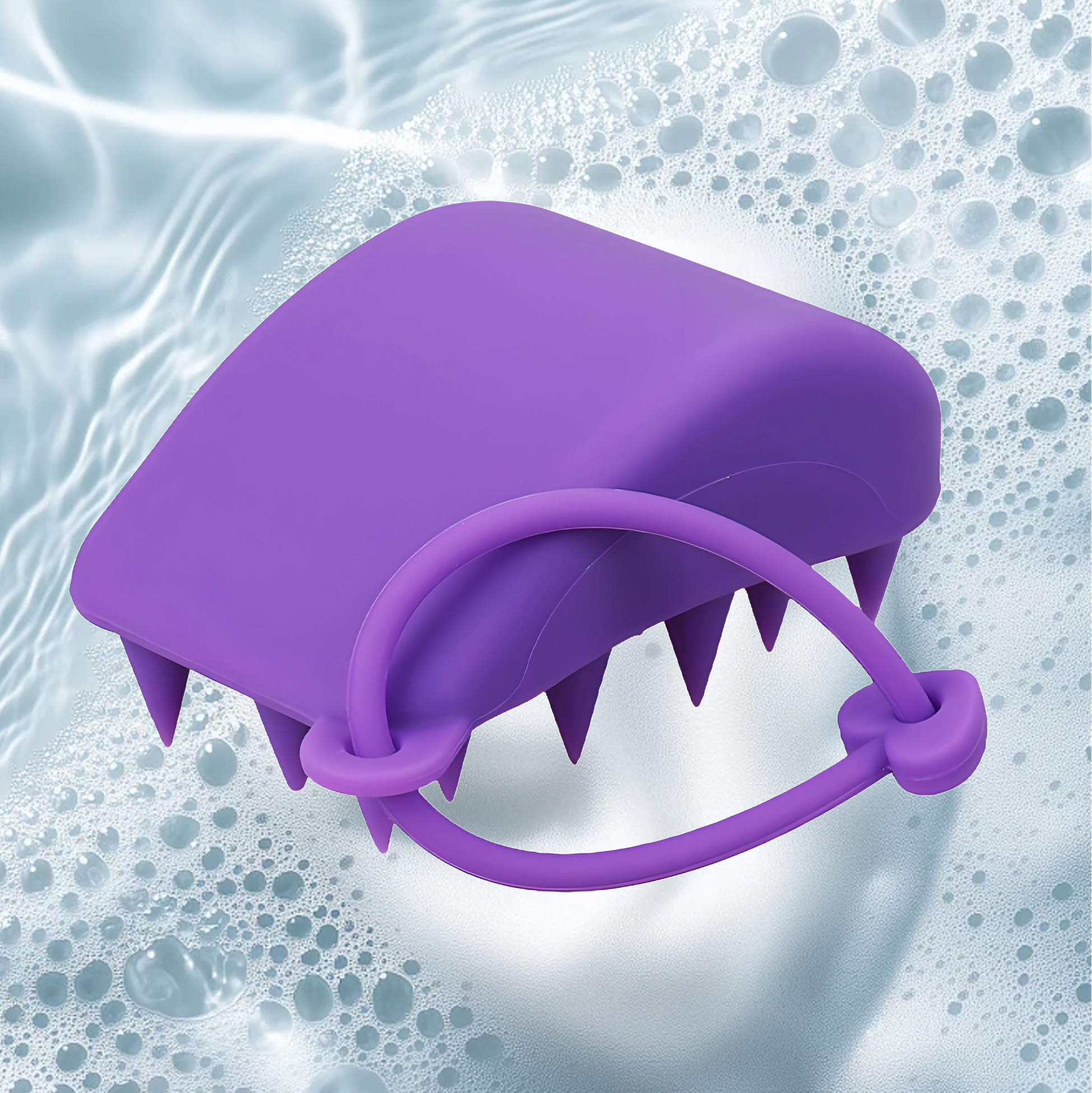 Purple Silicone Hair Grooming And Massage Brush