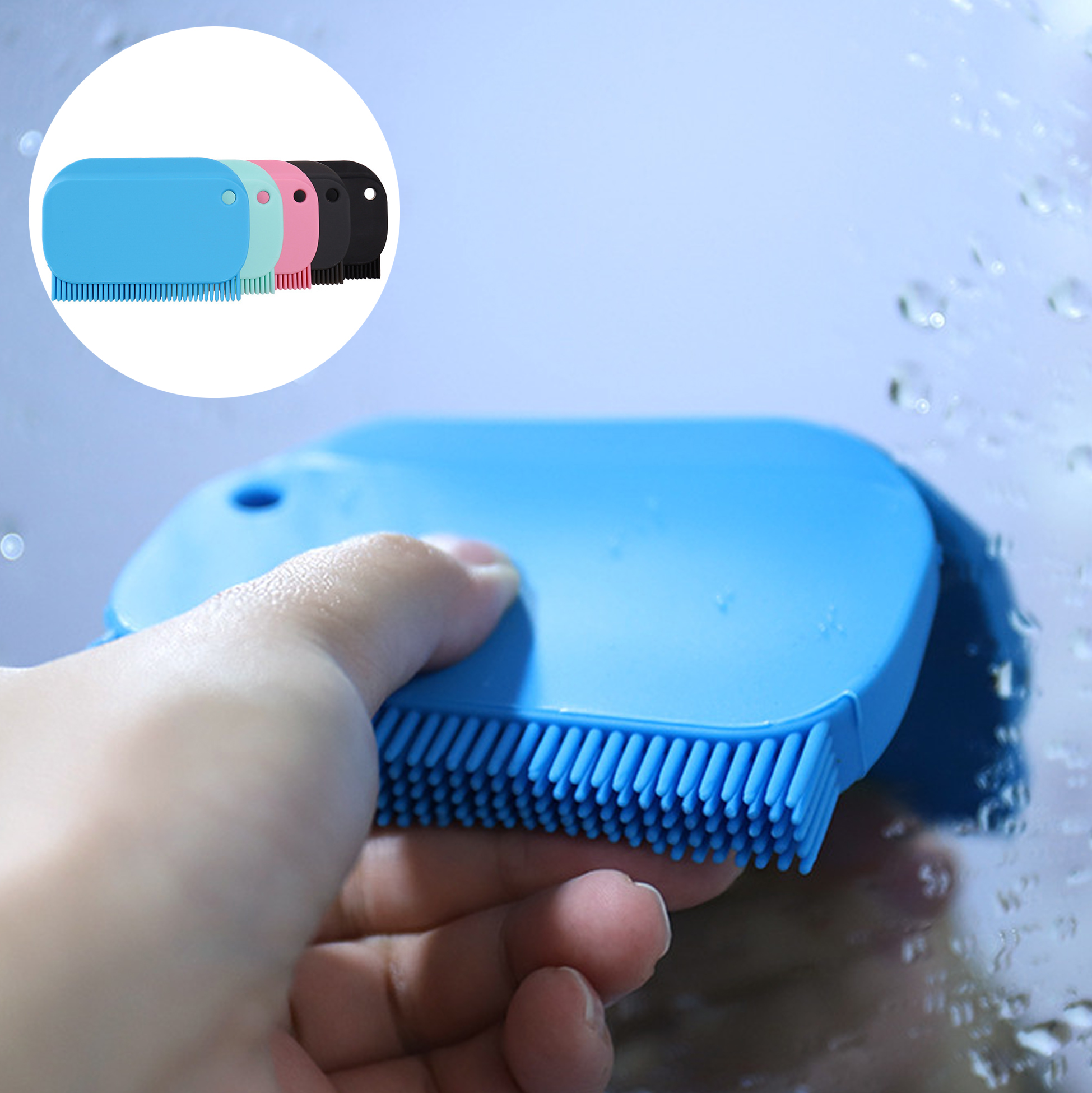 Silicone Squeegee And Brush Combo