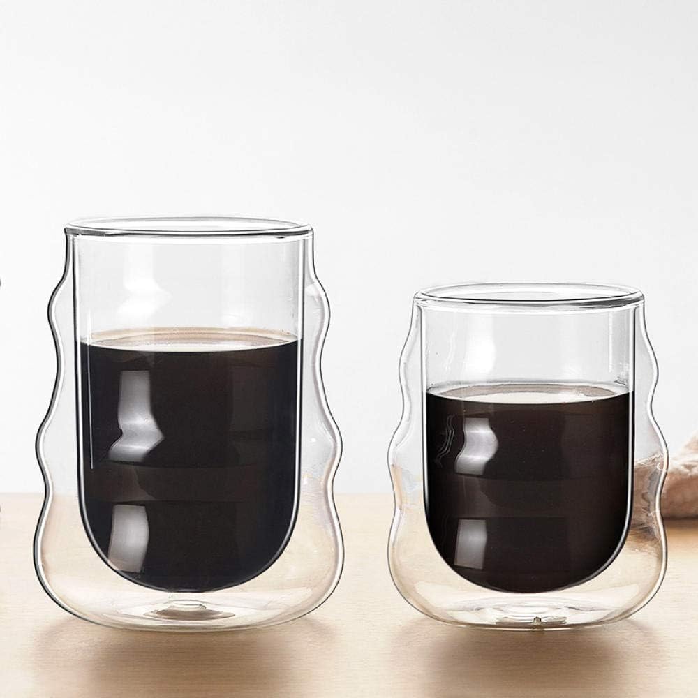 300ml Double Walled Irregular Shaped Glass Mug